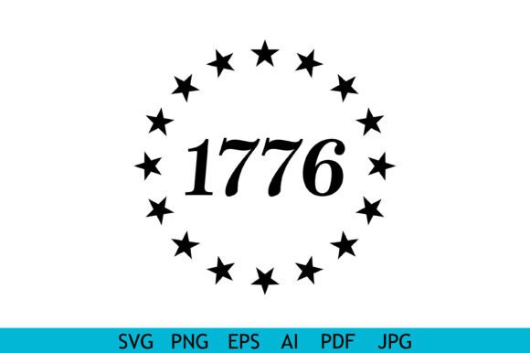 Download 1776 Stars Circle Typography Design - Premium Bundle