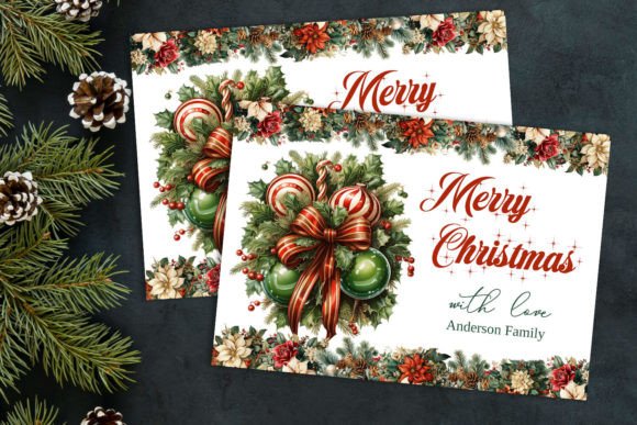 Download Retro Christmas Decoration Greeting Card - Premium Resources